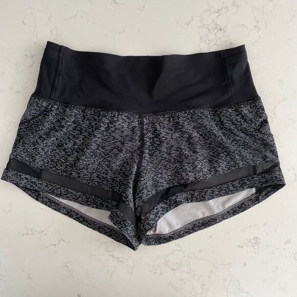 Lululemon Pace Perfect Short (3") Running Activewear Lined Soundwave Blk Wht 6 - Picture 11 of 11